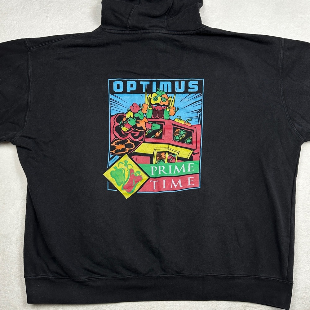 Lane Seven Optimus Prime Time Strock Fruit Vegetables Hoodie Black Mens 3XL